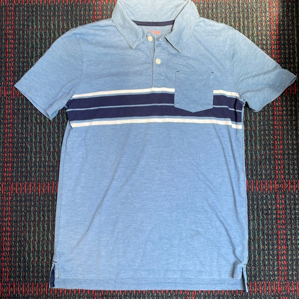 Blue stripe polo, boys L